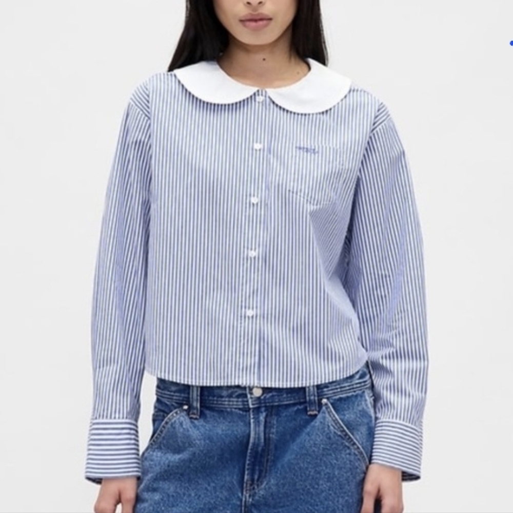 Gap x Sandy Liang Poplin Oversized Shirt XS NWT - Picture 2 of 4